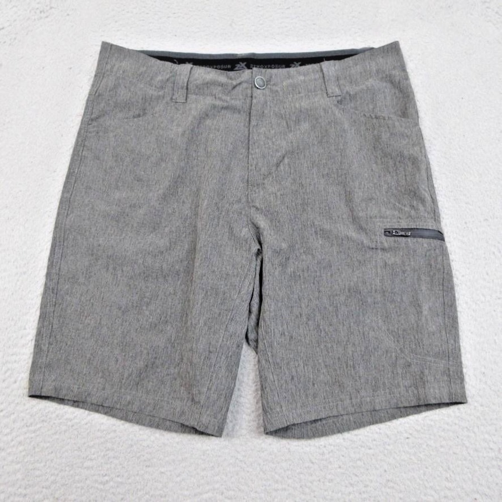 ZeroXposur Travel Series Shorts Men 34 Gray Hybrid Stretch Performance Golf